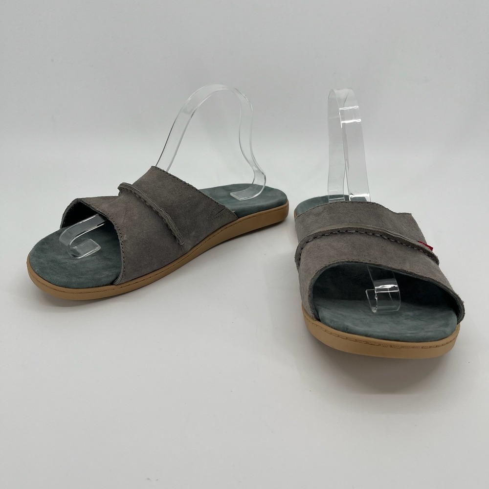 Oliberté Slides Womens 41 US 10/10.5 Suede Leather Sandals Map Sole Ethiopia